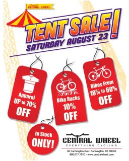 Central Wheel Tent Sale!
This Saturday from 10am-5pm!
Come on down and join us for a great day with great discounts!